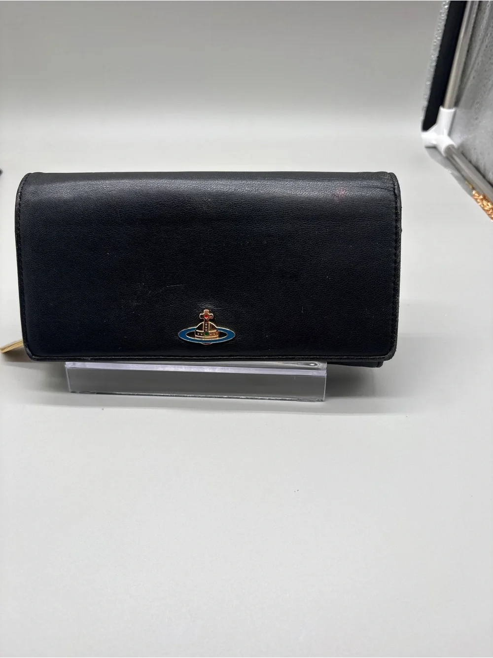 Vivienne Westwood Vintage Orb Black Leather Bifold Long Wallet